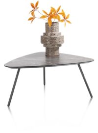 Niora, salontafel 85 x 77 cm - HPL marmer licht grijs - Metal graphite - Afbeelding 2