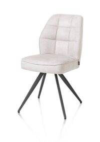Bell, chaise - piétement graphite - confort ressorts - tissu Calabria - Caillou - Image 2