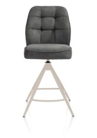 Bell, barstoel - creme frame - draaibaar - pocket - stof calabria - Antraciet