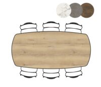 Masura, bartafel ovaal - 200 x 105 cm - (hoogte 92 cm) - Eiken - Afbeelding 2