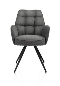 Bell, armstoel - zwart frame - pocket - stof Calabria - Antraciet