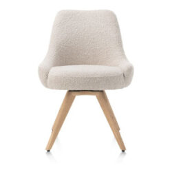 Rocco, chaise - pivotante - chene naturel - confort ressorts - tissu Brioni - Creme