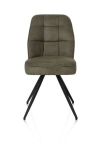 Bell, chaise - piétement noir - confort ressorts - tissu Calabria - vert mousse
