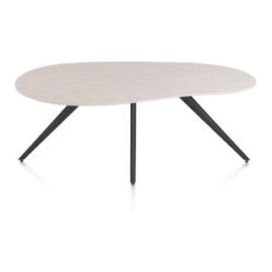 Saluti, table organic 180 x 120 cm. - 4 pieds - rough off black - Light sand