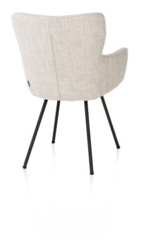 Sage, armstoel 4-pootjes rough off black - stof Luton - Creme - Afbeelding 2
