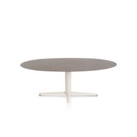 Saluti, eetkamertafel ellips 210 X 105 cm. - centrale teenpoot - creme - Lava