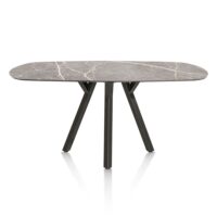 Minato, table de bar - ovale - 240 x 110 cm. (hauteur: 92 cm.) - Gris clair
