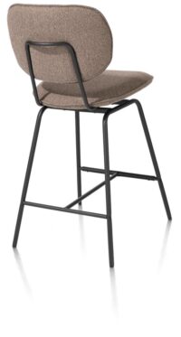 Lexi, chaise de bar - cadre noir (ROB) - tissu Ponti - brun clair - Image 2