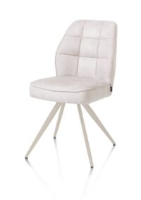 Bell, chaise - piétement crème - confort ressorts - tissu Calabria - Caillou - Image 2