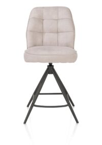 Bell, barstoel - grafiet frame - draaibaar - pocket - stof calabria - Kiezel