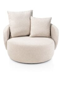 Elise, draaifauteuil met poef - stof Cloudy - Afbeelding 3