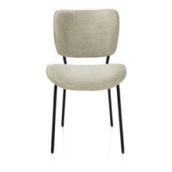 Julia, chaise - pi&eacute;tement rough off black - tissu Vada - Sauge verte