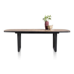 Avalox, table à rallonge ovale 190 (+ 60) x 110 cm - couleur driftwood - V pied