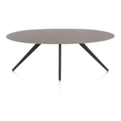 Saluti, table ellipse 210 x 105 cm. - 4 pieds - rough off black - Lava