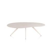 Saluti, eetkamertafel organisch 210 x 120 cm. - 4 poot - cr&egrave;me - Light sand