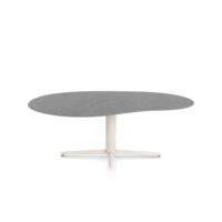 Saluti, eetkamertafel organisch 210 X 120 cm. - centrale teenpoot - creme - Antraciet