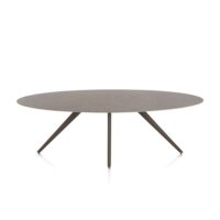 Saluti, eetkamertafel ellips 240 x 110 cm. - 4 poot - steelbrown - Lava