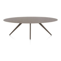 Saluti, table ellipse 240 x 110 cm. - 4 pieds - steelbrown - Lava