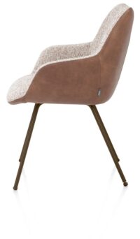 Mats, armstoel 4-poots - steelbrown - combi Pala cognac + Luton koper - Afbeelding 3