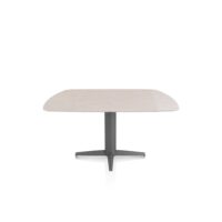 Saluti, eetkamertafel ovaal 150 X 105 cm. - centrale teenpoot - grafiet - Light sand
