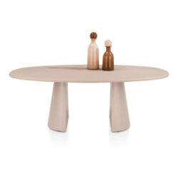 Lund, table ovale 210 x 120 cm. - stone-skin - pied cone - Desert