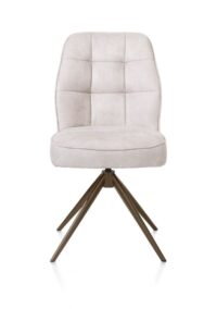 Bell, eetkamerstoel - steelbrown frame - draaibaar - pocket - stof calabria - Kiezel