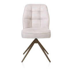 Bell, chaise - pi&eacute;tement steelbrown - pivotante - confort ressorts - tissu calabria - Caillou