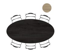 Arvada, table 220 x 110 cm. - ellipse - pied central long - Onyx - Image 2