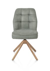Bell, chaise - piétement aspect chêne - pivotante - confort ressorts - tissu Calabria - Olive