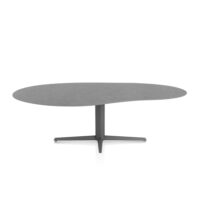 Saluti, eetkamertafel organisch 240 X 120 cm. - centrale teenpoot - grafiet - Antraciet