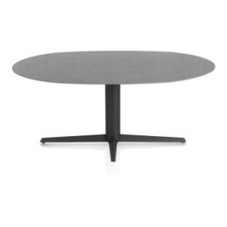 Saluti, table ellipse 180 X 105 cm. - pied central - noir - Anthracite