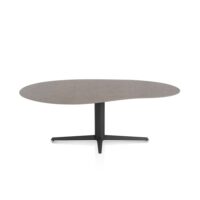 Saluti, eetkamertafel organisch 210 X 120 cm. - centrale teenpoot - rough off black - Lava