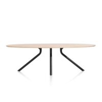 Arvada, table 250 x 110 cm. - ellipse - pied central long - natural