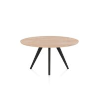 Arvada, eetkamertafel 140 cm, rond, 4 poot - Rough off black
