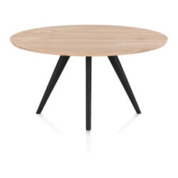 Arvada, Table à manger 140 cm, ronde, 4 pieds - Rough off black