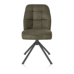 Bell, chaise - piétement tubulaire graphite - pivotante - confort ressorts - tissu Calabria - vert mousse
