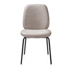 Fae, chaise - 4 pieds - rough off black - tissu Pala - Gris clair