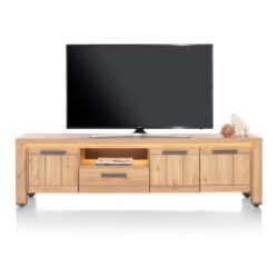 Delmonte, buffet bas 200 cm - 3-portes + 1-tiroir + 1-niche (LED + variateur)