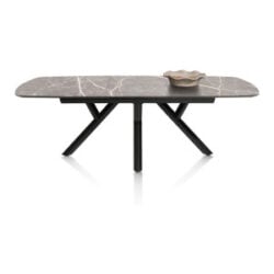 Minato, table à rallonge - ovale - 180 (+ 60) x 110 cm. - Gris clair