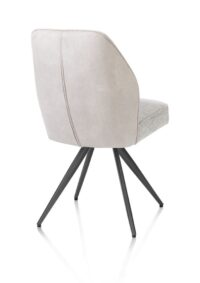 Bell, chaise - piétement graphite - confort ressorts - combi Calabria/Vada - Caillou - Image 3