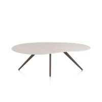Saluti, eetkamertafel organisch 210 x 120 cm. - 4 poot - steelbrown - Light sand