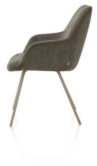 Odin, chaise &agrave; accoudoirs - pi&eacute;tement m&eacute;tal RAL 7034 - gris-vert - tissu Vada vert mousse - Image 3