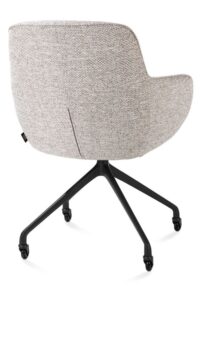 Mateo, chaise &agrave; accoudoirs - roulettes - rough off black - Bellini - Caillou - Image 3