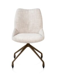 Mats, chaise - roulettes - steelbrown - Luton - Creme
