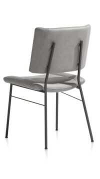 Tatum, chaise - pieds noir - tissu Pala - Gris clair - Image 2