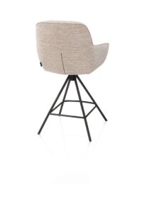 Mateo, barstoel - 4-pootjes - rough off black - Bellini - Creme - Afbeelding 3