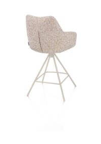 Mats, barstoel - metalen 4-pootjes - creme - Luton - Koper - Afbeelding 2