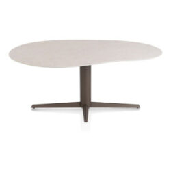 Saluti, table organic 180 X 120 cm. - pied central - steelbrown - Light sand