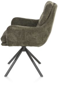 Mia, armstoel - draaibaar - graphiet frame - stof Livigno - Donkergroen - Afbeelding 3
