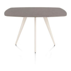 Saluti, table de bar ovale 150 x 105 cm. - 4 pieds - cr&egrave;me - Lava